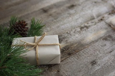 Simple Christmas gift Stock Photos