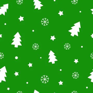 Simple Christmas seamless pattern with fir trees Stock Illustration