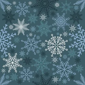 Simple Christmas seamless pattern. Snowflakes with different ornaments. On white Stockillustratie