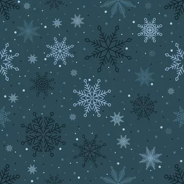 Simple Christmas seamless pattern. Snowflakes with different ornaments. On white Stockillustratie
