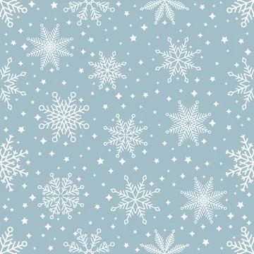 Simple Christmas seamless pattern. Snowflakes with different ornaments. On black Stockillustratie