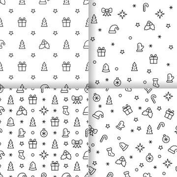 Simple Christmas seamless pattern with the symbols of the Christmas holiday Stock Illustration