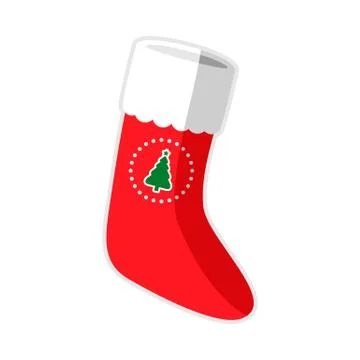 Simple Christmas Sock Vector Illustration Stock Illustration