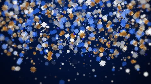 Simple Christmas star pattern animation motion graphic. Gold blue white twinkle  Video stock 291871914