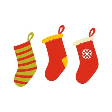 Simple Christmas stocking illustrations Stock Illustration