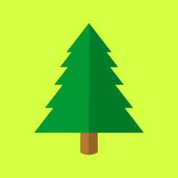 Simple Christmas Tree Cartoon Vector Illustration Stock Illustration