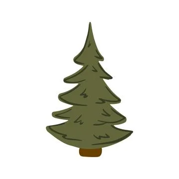 Simple christmas tree hand drawn vector 스톡 일러스트