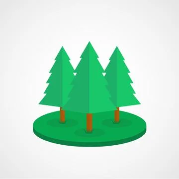 Simple christmas tree icon, vector Stock Illustration