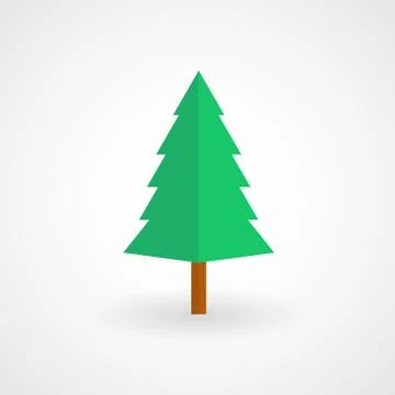 Simple christmas tree icon, vector Stock Illustration