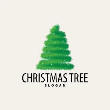 Simple Christmas tree logo design with abstract minimalist vector illustrat.. 스톡 일러스트