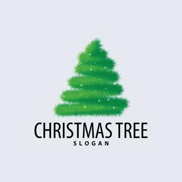 Simple Christmas tree logo design with abstract minimalist vector illustrat.. Illustrazione stock