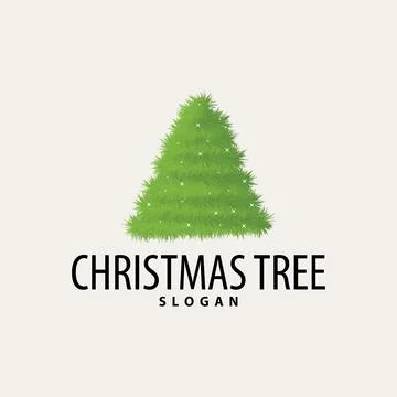 Simple Christmas tree logo design with abstract minimalist vector illustrat.. Illustrazione stock
