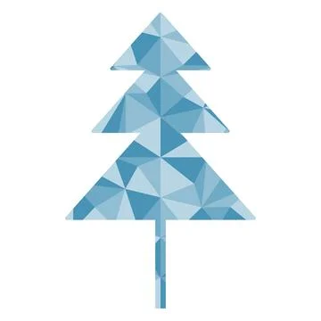 Simple Christmas tree or pine with geometric pattern, winter holidays design Stock Illustration