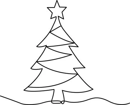 Simple christmas tree outline Vector Illustrazione stock