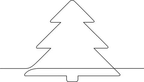 Simple christmas tree outline Vector Stock Illustration