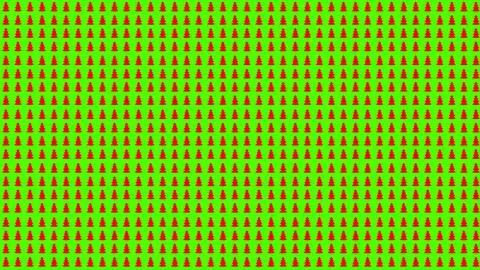 Simple Christmas Tree Seamless Patterns. Red Tree Isolated on a Green Backgro Stock Illustration