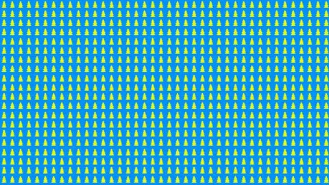 Simple Christmas Tree Seamless Patterns. Yellow Tree Isolated on a Blue Backg Stock Illustration