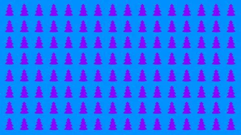 Simple Christmas Tree Seamless Patterns. Purple Tree Isolated on a Blue Backg Stock Illustration