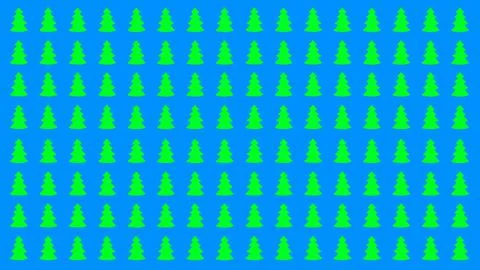 Simple Christmas Tree Seamless Patterns. Green Tree Isolated on a Blue Backgr Stock Illustration