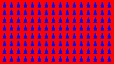 Simple Christmas Tree Seamless Patterns. Blue Tree Isolated on a Red Backgrou Stock Illustration