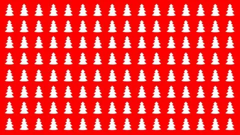 Simple Christmas Tree Seamless Patterns. White Tree Isolated on a Red Backgro Stock Illustration