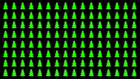Simple Christmas Tree Seamless Patterns. Green Tree Isolated on a Black Backg Stock Illustration