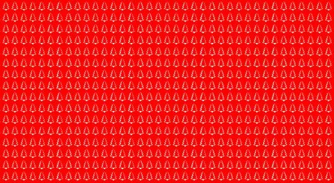 Simple Christmas Tree Seamless Patterns. White Tree Isolated on a Red Backgro Stock Illustration