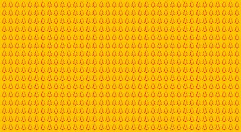 Simple Christmas Tree Seamless Patterns. Red Trees Isolated on a Yellow Backg Stock Illustration