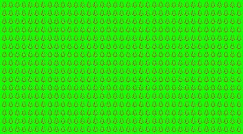 Simple Christmas Tree Seamless Patterns. Red Tree Isolated on a Green Backgro Stock Illustration