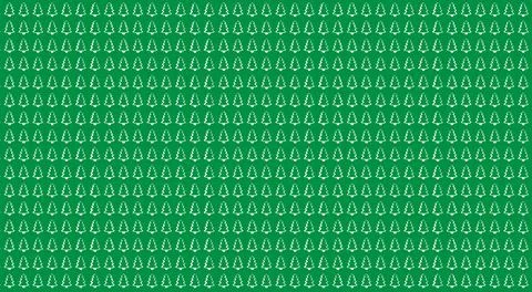 Simple Christmas Tree Seamless Patterns. White Tree Isolated on a Green Backg Stock Illustration