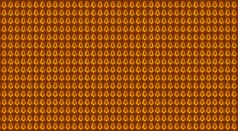 Simple Christmas Tree Seamless Patterns. Orange Glow Tree Isolated on a Black Stock Illustration