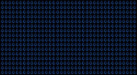 Simple Christmas Tree Seamless Patterns. Blue Tree Isolated on a Black Backgr Stock Illustration