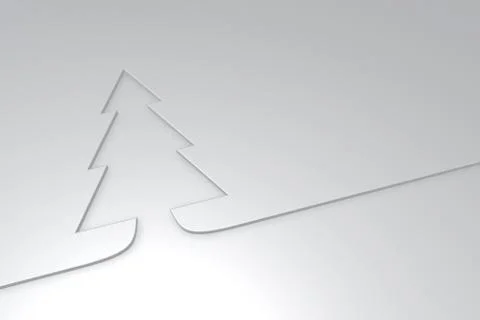 Simple christmas tree shape - 3d rendering Stock Illustration