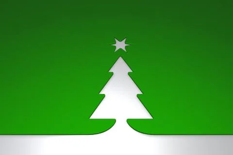 Simple christmas tree shape - 3d rendering Illustrazione stock