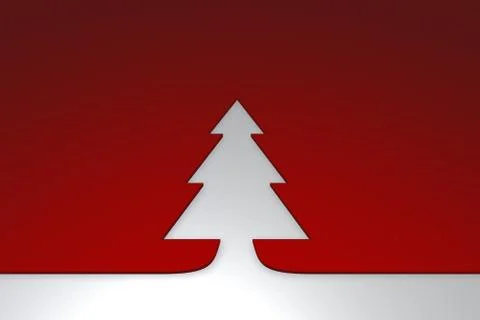 Simple christmas tree shape - 3d rendering Stock Illustration