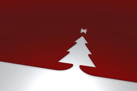 Simple christmas tree shape - 3d rendering Stock Illustration