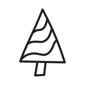 Simple christmas tree in style of doodle Stock Illustration