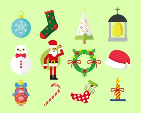 Simple Christmas Vector Graphic Pack Ilustração Stock