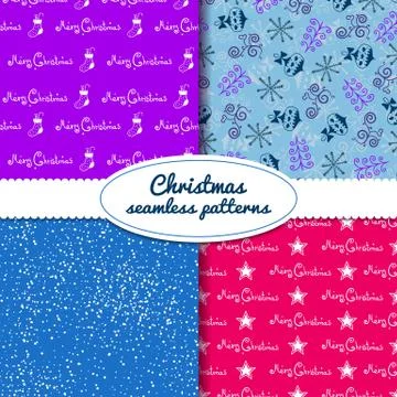 Simple christmas vector seamless paterns Stock Illustration