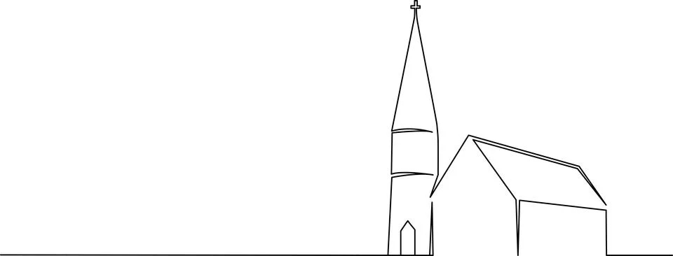 Simple church sketch Vector Stock Illustration