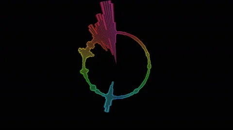 Simple Circle Equalizer Audio Spectrum Color Background Stock Footage 68934125