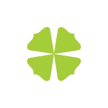 Simple circle green leaf square geometric logo vector Illustrazione stock