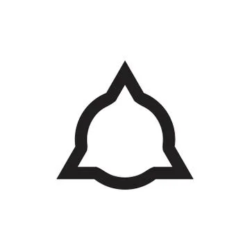 Simple circle triangle geometric line frame logo vector Illustrazione stock