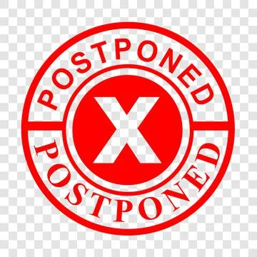 Simple Circle Vector Red Rubber Stamp Effect, Postponed at transparent Effect Stock Illustration