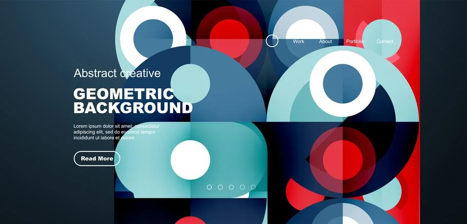Simple circles and round elements pattern. Minimalist design geometric landing 스톡 일러스트