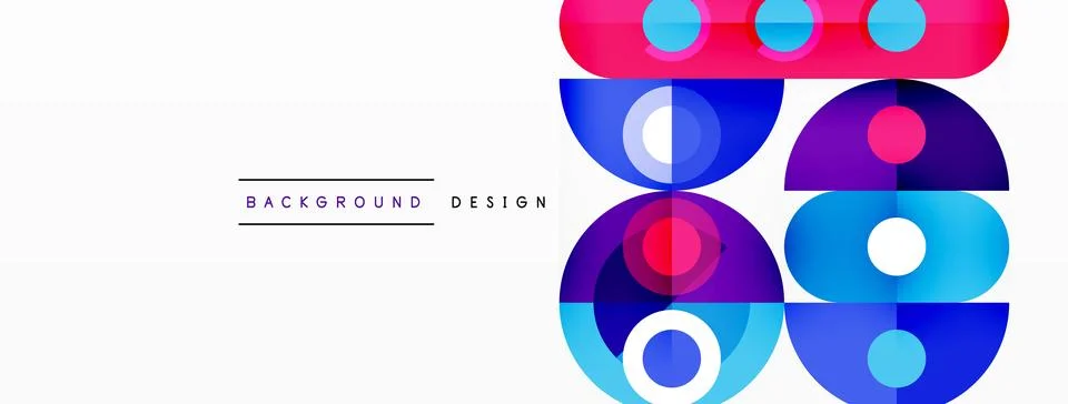 Simple circles and round elements pattern. Minimalist design geometric landing イラスト素材