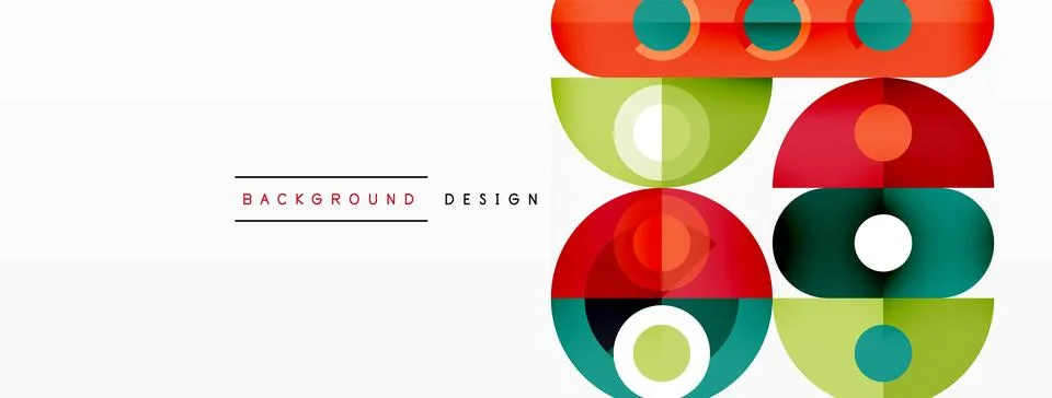 Simple circles and round elements pattern. Minimalist design geometric landing Stock Illustration