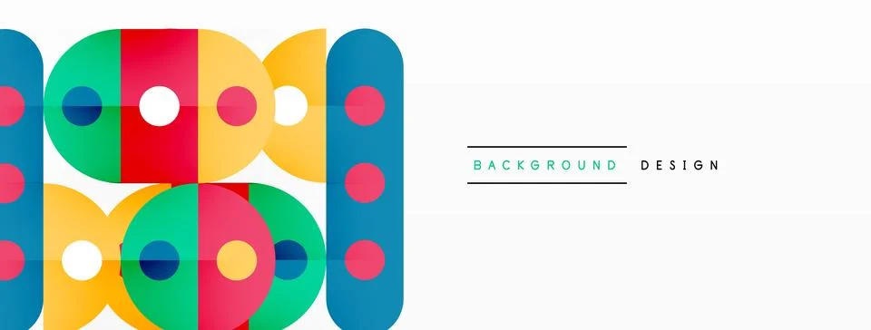 Simple circles and round elements pattern. Minimalist design geometric landing 스톡 일러스트