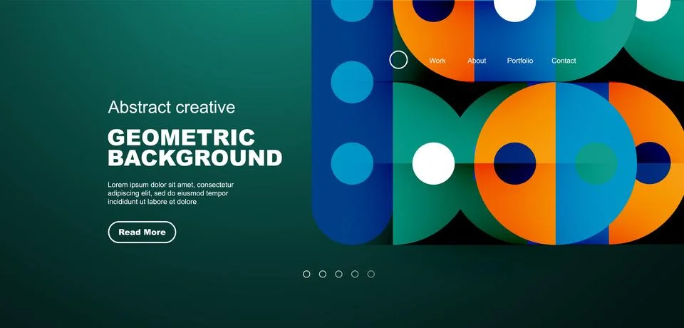 Simple circles and round elements pattern. Minimalist design geometric landing Stock Illustration