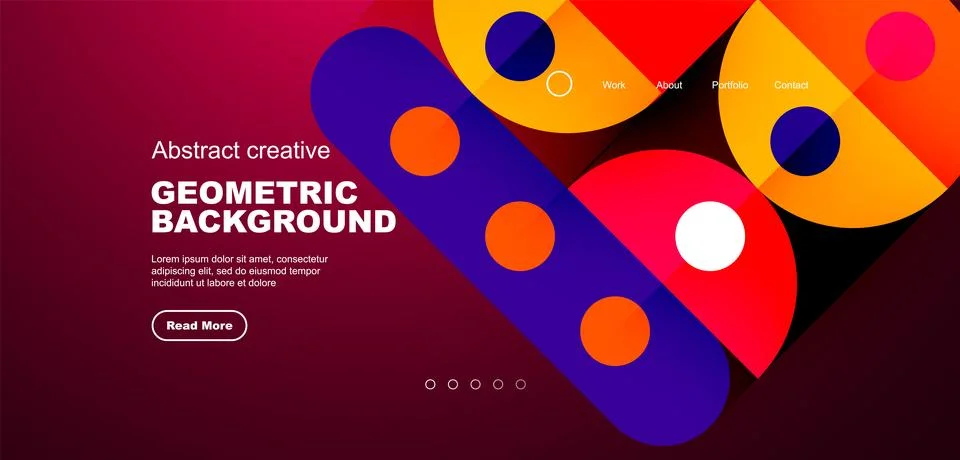 Simple circles and round elements pattern. Minimalist design geometric landing 스톡 일러스트
